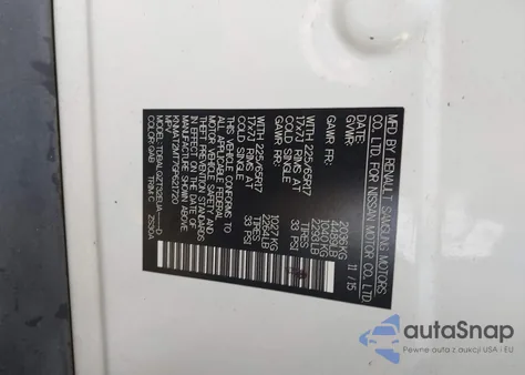 2016 Nissan Rogue Sv z USA, uszkodzony, nr VIN KNMAT2MT7GP621720